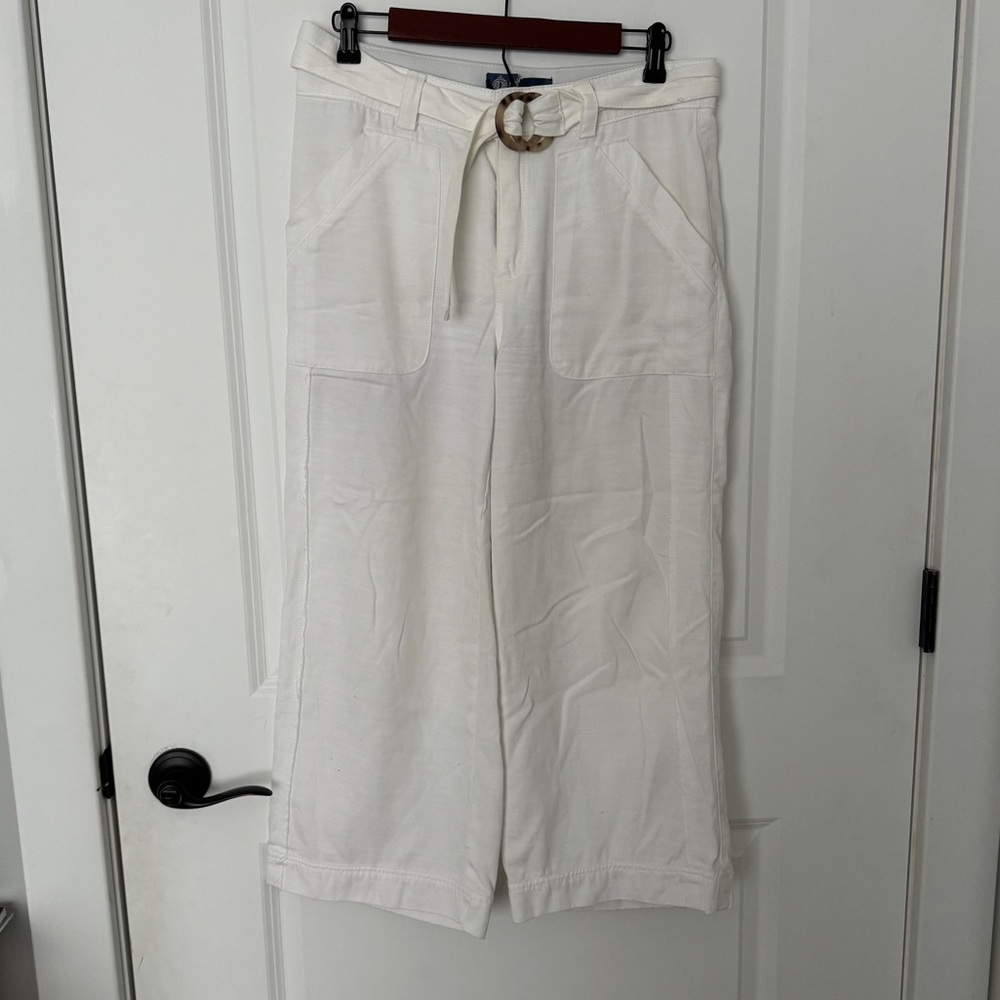 Democracy Belted Wide Leg Cropped Pants Sz 8